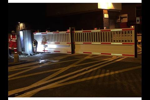 The first installation replaced a set of swing gates in Redcar.